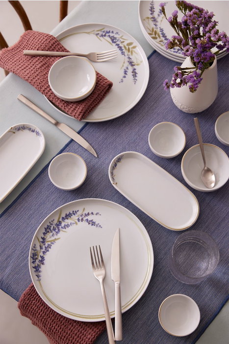 Hermia Juego de Desayuno de Porcelana de 14 Piezas - Blanco